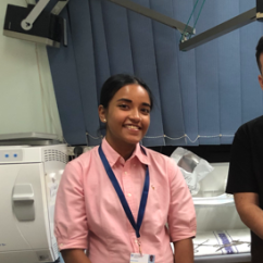 Tara Cherian, JCU scholar during work experience placement