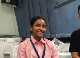 Tara Cherian, JCU scholar during work experience placement
