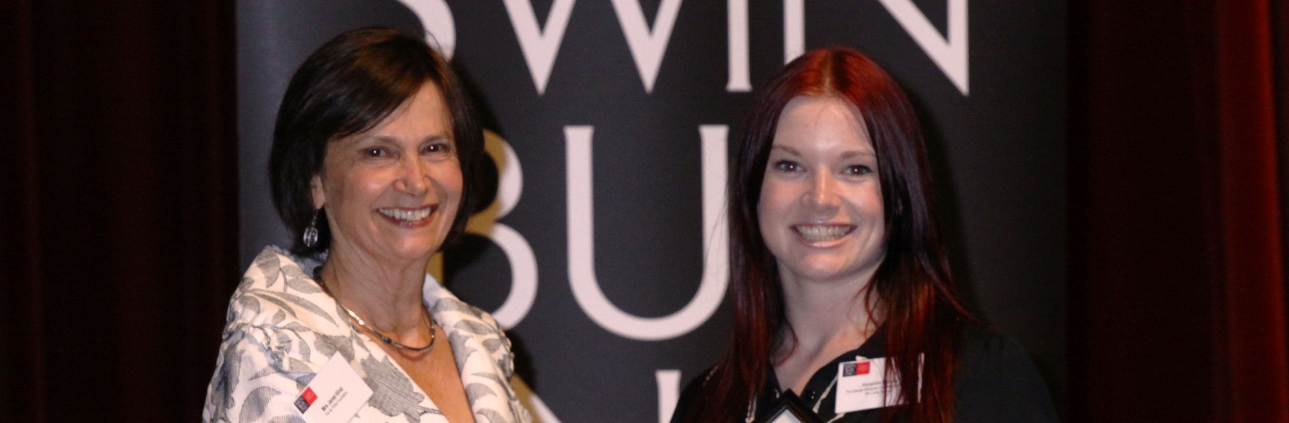 GAF CEO next to young Swinburne GAF scholar