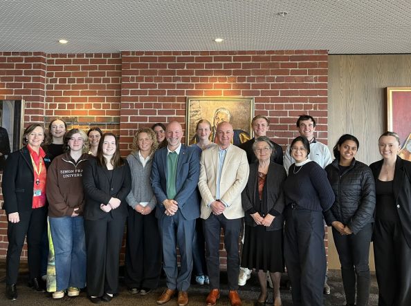A group of 16 unviersity students with representatives from Deakin and the Foundation
