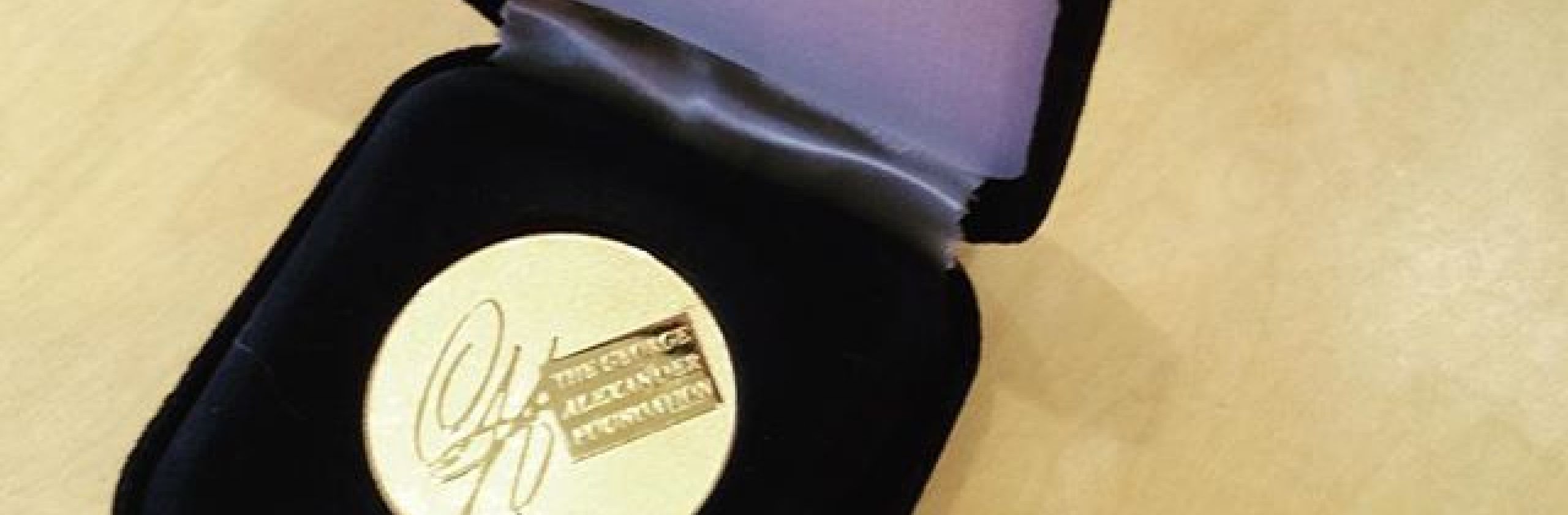 Gold GAF medal in velvet box