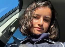 Selfie of girl in car