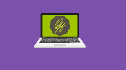 Graphic of a laptop with the GAF logo on the screen